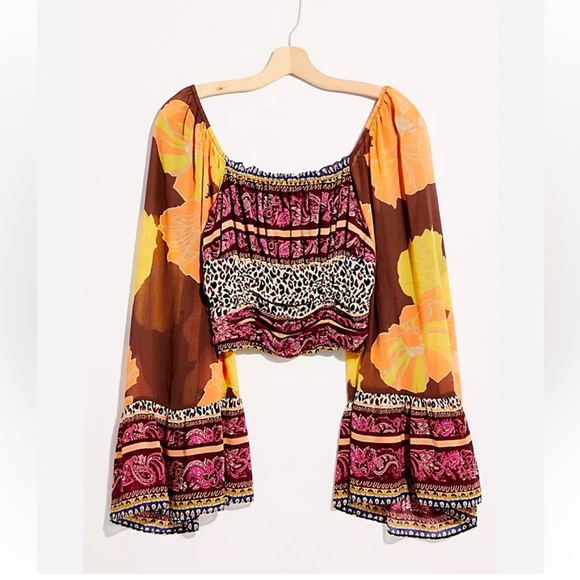 Catching Feelings Printed Top. - free people. NWT. Size xs - Picture 1 of 8